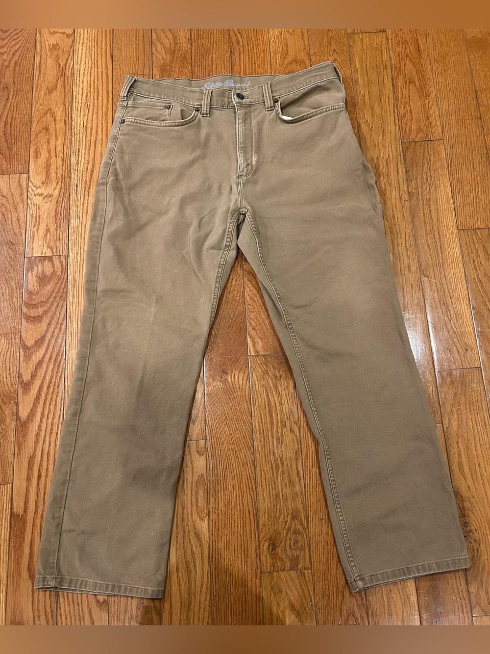 Eddie Bauer Men's 36x30 Specialty Dyed Canvas Pants Straight Fit‎ Khaki Brown - Picture 3 of 10